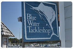 Bluewater bait and tackle sign.