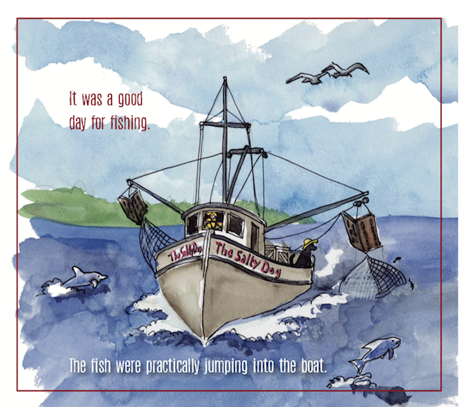 The legend of Jake the Salty Dog, written by Robbert Gossett, illustrated by Michael Meissner, Page 12
